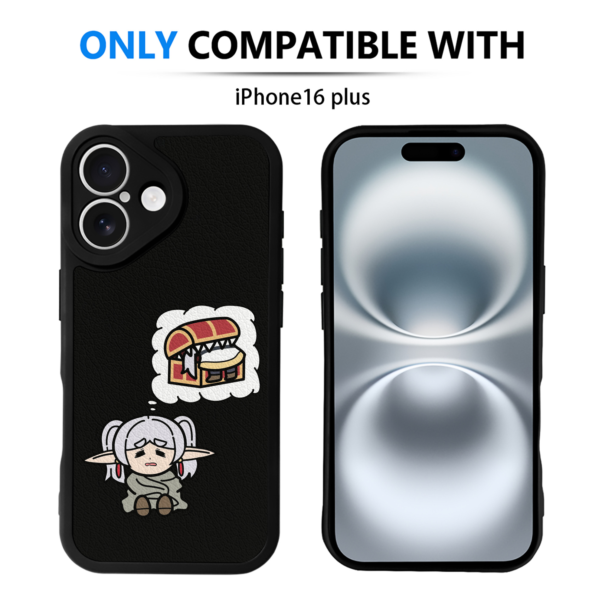 （画像用） 葬送のフリーレン Frieren 【iPhone 16シリーズ対応】シリコンスマホケース（レザー調） 材質：シリコン